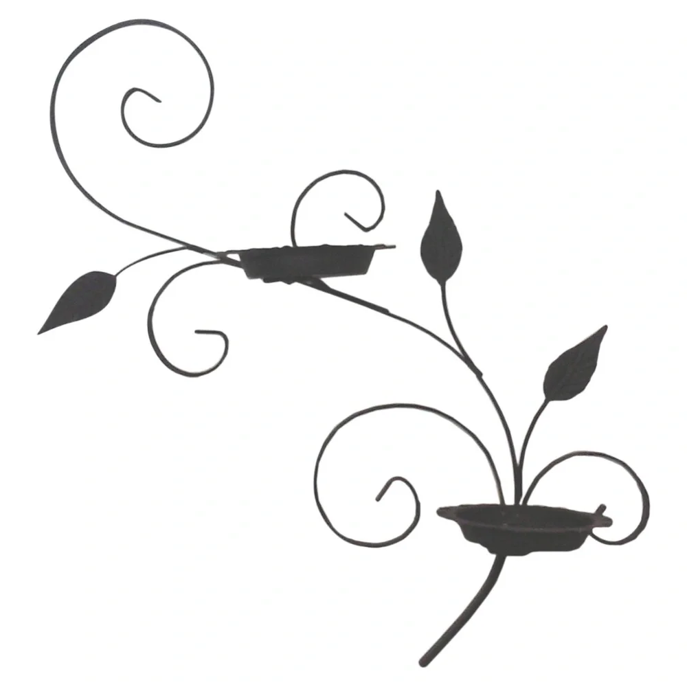 Vintage Salterini Style Iron Wall Planter Scroll Leaf Design